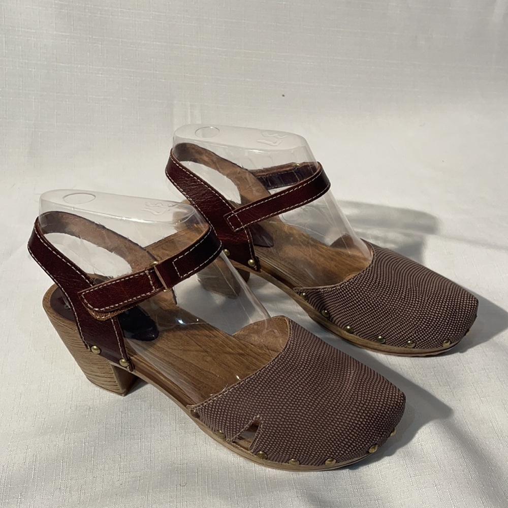 NEW Leather Studded Platform Clogs- Made in Spain